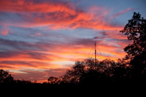 Beautiful pink sunset over our Diamond scanner antenna