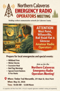 Northern Calaveras Emergency Radio Operations Meeting @ Timber Trail Mercantile